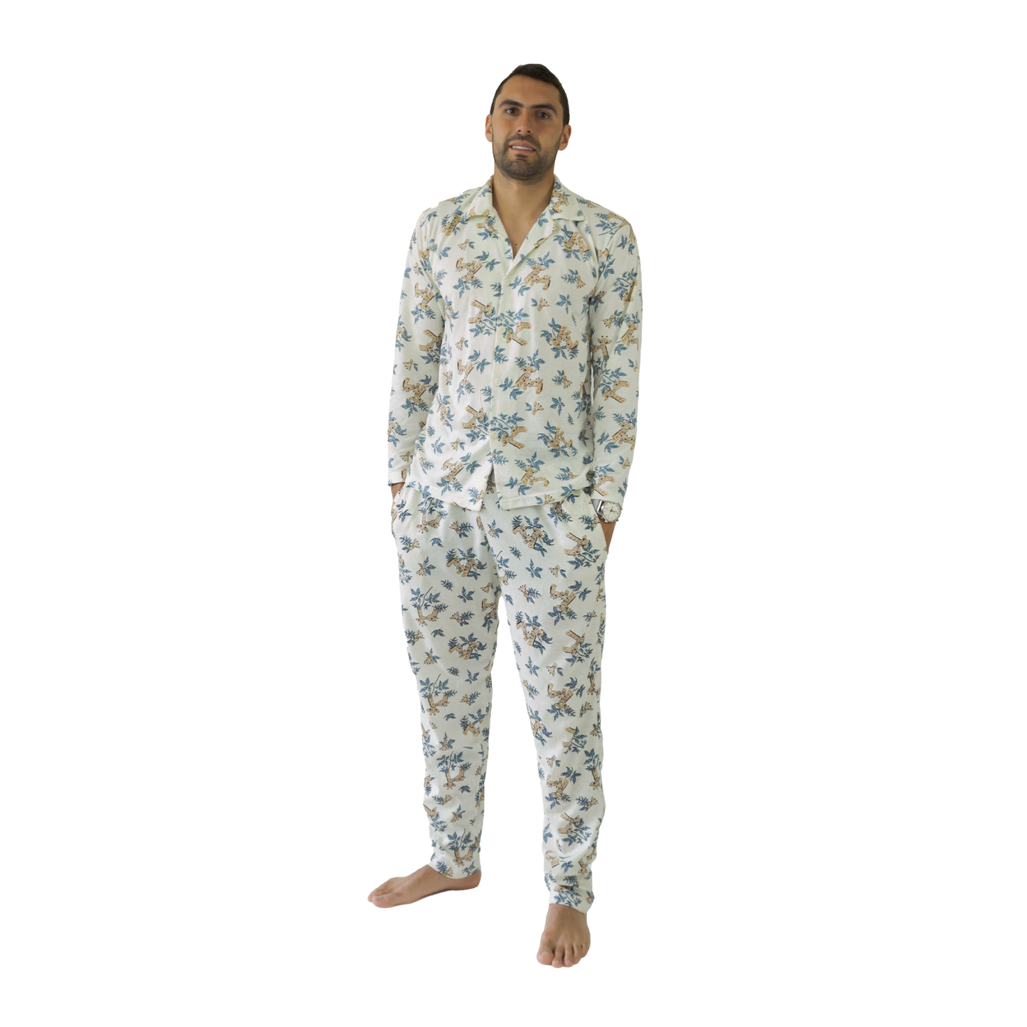 Pijama Corral Manga Larga- Hombre